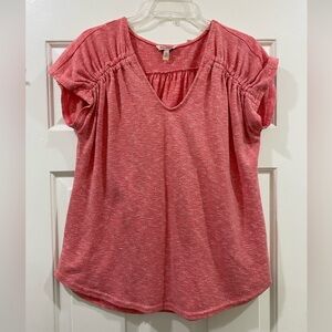 JUICY COUTURE PINK V NECK BLOUSE SHIRT- XL